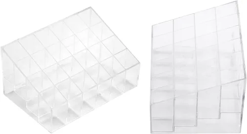 Miniatura 6 de Organizador de lápiz labial con 24 ranuras para cajón, organizador de brillo de labios acrílico transparente, estuche de exhibición de esmalte