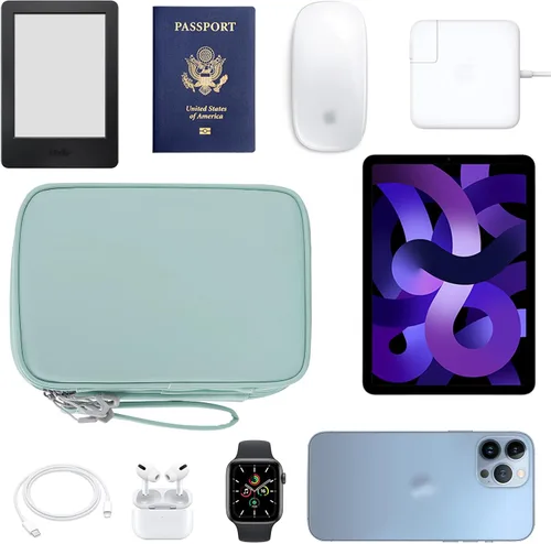 Miniatura 7 de Bevegekos Funda para accesorios para tablet, organizador de electrónica grande de viaje para cargadores y cables, tabletas de 7.9 pulgadas