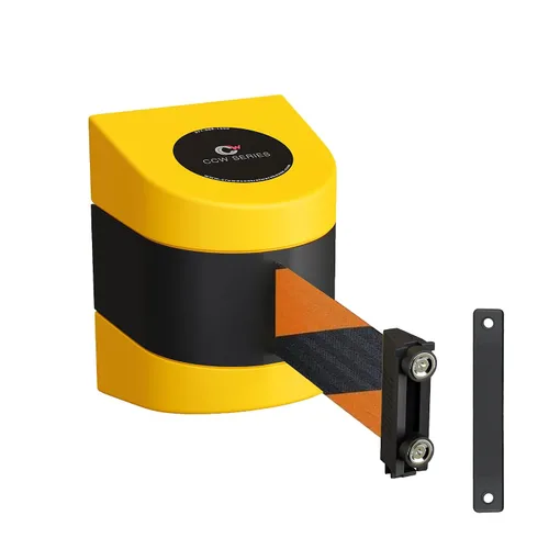 Miniatura 17 de Barrera retráctil de montaje magnético en pared de la serie CCW de Crowd Control Warehouse - WMB-220 - 15 pies, cinturón diagonal negro y naranja