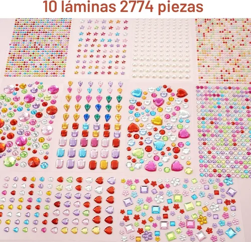 Miniatura 3 de MYDBUYSOME 2774 calcomanías de gemas para manualidades, autoadhesivas, diamantes de imitación para pegar, calcomanías acrílicas