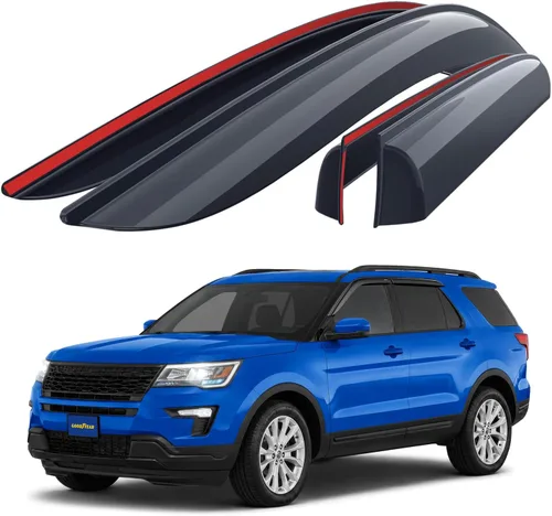 Miniatura 13 de Goodyear Deflectores de ventana lateral inastillables para Toyota 4Runner 2010-2024, protectores de lluvia con cinta, viseras de ventana