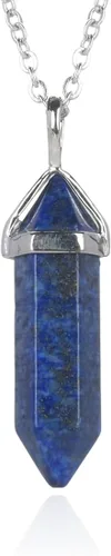 Miniatura 3 de 1 collar con colgante de bala de piedra preciosa natural, piedra de cristal curativo, cuarzo, reiki, chakra, energía de roca de 18 pulgadas, joyería