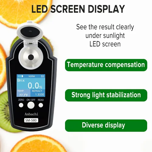Miniatura 4 de Refractómetro digital Probador digital BRIX Medidor de azúcar Ideal para agua potable Bebidas Kombucha Huerto Jugo de frutas Contenido