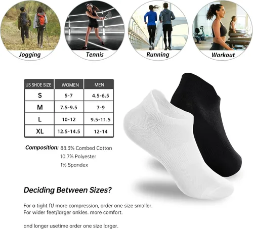 Miniatura 6 de Ankle Socks Women's and Mens - 610 Pairs Low Cut Tab & No Show Athletics Running Socks