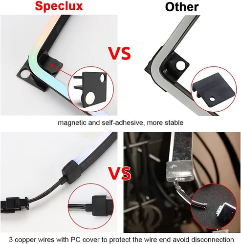 Miniatura 3 de NEON - Tira LED RGB direccionable para PC, 2 x 15.7 pulgadas, WS2812 RGB Rainbow Magnetic, ARGB para 5V 3 pines Aura SYNC, fusión Gigabyte RGB, Neon