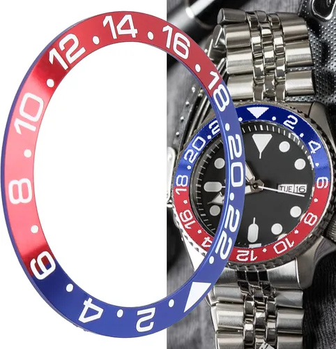 Miniatura 8 de zjchao Inserto de bisel de reloj, anillo exterior de 1.5 pulgadas de diámetro de aluminio para reloj de pulsera, bisel de inserción de anillo