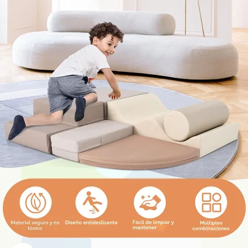 Miniatura 2 de Merax Juguetes de escalada para niños pequeños, juego de escalada y gateo suave para interiores, bloques de espuma suave para escalar, gatear, 6
