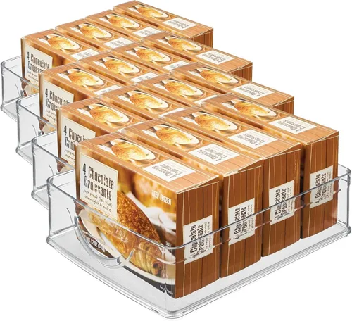 Miniatura 11 de iDesign contenedor apilable para despensa con asas para gabinetes o nevera, transparente, fabricado en EE. UU