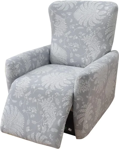 Miniatura 10 de NILUOH Funda para sillón reclinable, 4 piezas, elástica, estampada, con bolsillo lateral, funda para sofá reclinable, antideslizante, ajustable, 16