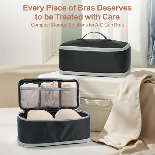 Miniatura 6 de Cambond Travel Underwear Organizer Bag - 4-in-1 Double Layer Lightweight Bra Organizer, Portable Expandable Compression Packing Cubes Travel Packing