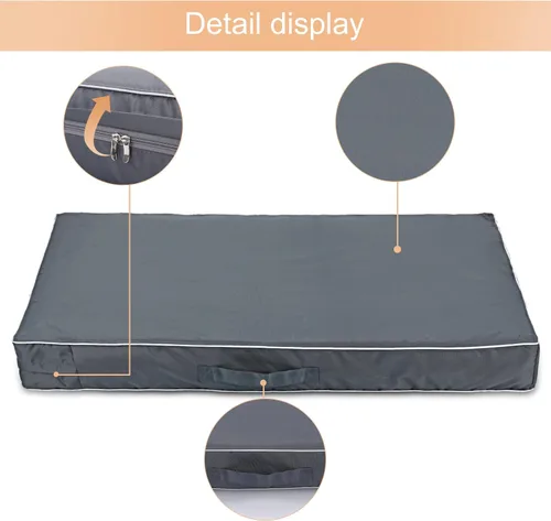 Miniatura 4 de Chinchilla Funda Impermeable para Cama de Perro Pesada Lavable, con Apertura de Cremallera Rellenable Funda Universal de Repuesto para Cama de Gris