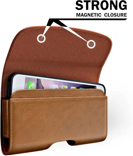 Miniatura 3 de PiTau Funda para iPhone 16, 16 Pro, 15, 14, 13, 12, Xs, X, 11, XR - Funda Premium para Teléfono Celular con Clip para Cinturón [Cierre Magnético]