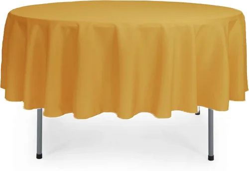 Miniatura 87 de YOUR CHAIR COVERS - Mantel redondo de poliéster prémium de 120 pulgadas - Mantel de lino color champán para mesas redondas estándar