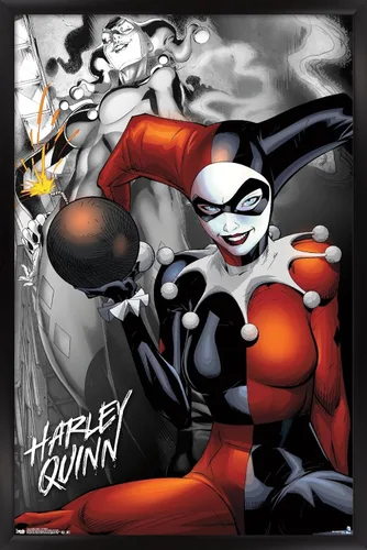 Miniatura 8 de Trends International DC Comics - Póster de pared de Harley Quinn, la bomba, 14.725 x 22.375 pulgadas, versión enmarcada de madera de granero
