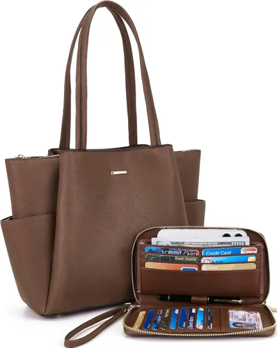 Miniatura 7 de Bolsos de mano para mujer, juego de bolso y cartera, bolsas de hombro grandes, bolsos cruzados, carteras