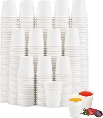 SIUQ Paquete de 1200 vasos de papel de 3 onzas, pequeños vasos desechables para enjuague bucal para baño, mini tazas de papel blanco para espresso