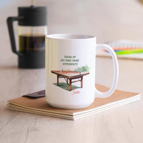 Miniatura 6 de Taza de tenis de mesa, Taza personalizada de la pelota de ping pong con el nombre, Taza de café de tenis de mesa personalizada, Taza del amante