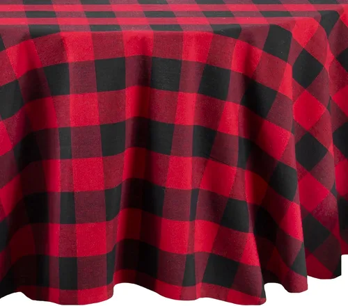 Miniatura 13 de Elrene Home Fashions Camino de mesa Farmhouse Living Holiday Buffalo-Check, 13 pulgadas de ancho x 70 pulgadas de largo, rojo/negro