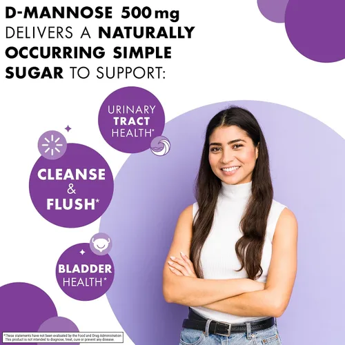 Miniatura 3 de BlueBonnet Nutrition D-Mannose 500 mg – Apoyo del tracto urinario de acción rápida para hombres y mujeres* – Sin OMG, vegano, kosher, sin gluten
