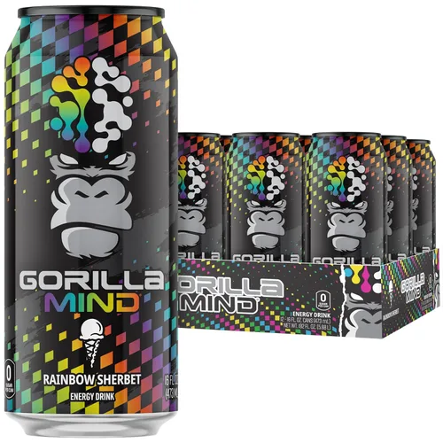 Miniatura 16 de Gorilla Mind Bebida energética Energía inigualable · Enfoque amplificado N-acetil-L-tirosina, alfa-GPC, 200 mg de cafeína, uridina, azafrán 0