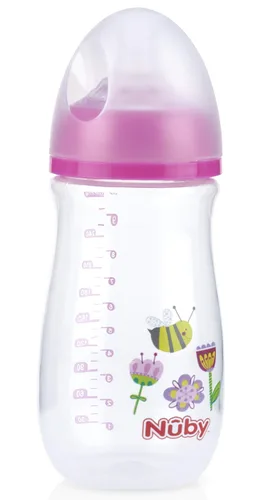 Miniatura 5 de Nuby Botella de cuello ancho con sistema de aire anticólicos, los colores/impresiones pueden variar, 1 paquete de 1 botella