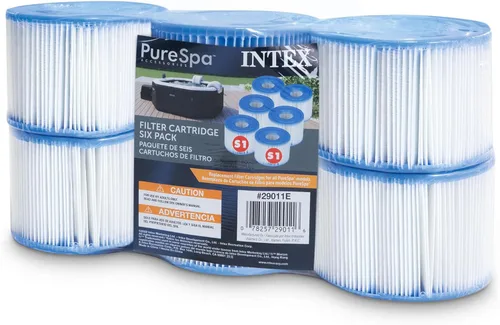 Intex 29011E - Cartuchos de repuesto para filtro de bañera de hidromasaje tipo S1 (6 filtros), color azul y blanco