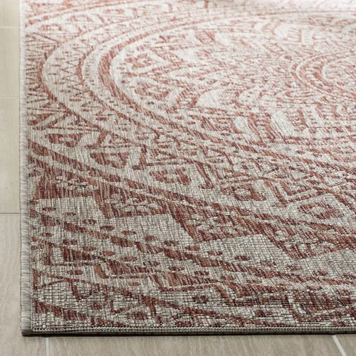 Miniatura 132 de SAFAVIEH Alfombra lavable para exteriores, colección Courtyard - Pasillo de 2.3 x 8 pies, color beige claro y marrón claro, no desprende pelusa