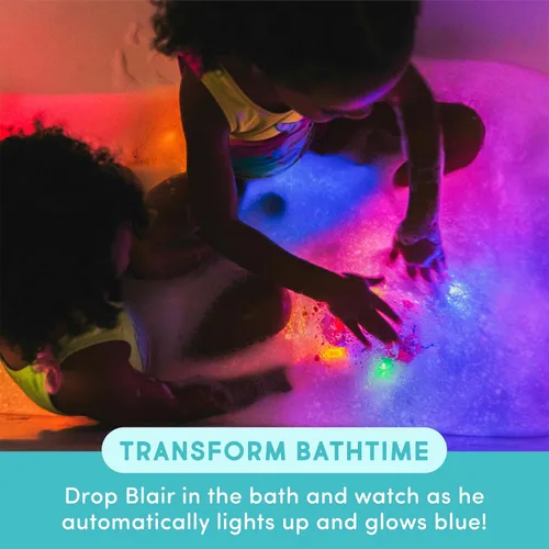 Miniatura 3 de Juguete de baño activado por agua Glo Pals con 6 cubos luminosos reutilizables para juegos sensoriales (Blair)