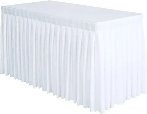 Miniatura 8 de Surmente Mantel de poliéster de 14 pies para bodas, banquetes o restaurantes (negro)