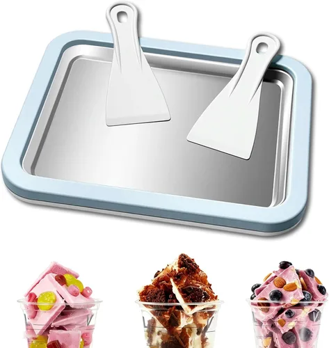 Miniatura 10 de Máquina de helados instantáneos, máquina de helados enrollados con 2 espátulas, yogur helado casero para actividades divertidas de padres e hijos