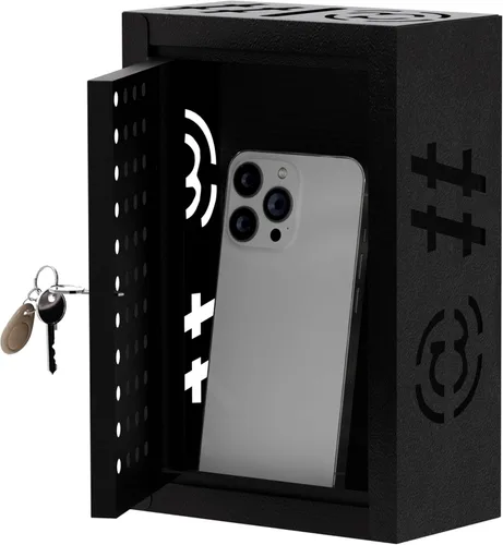 Miniatura 3 de OSKIE Caja de tiempo de inactividad con cerradura para teléfono con llave, armario de almacenamiento de teléfono inteligente de metal, soporte