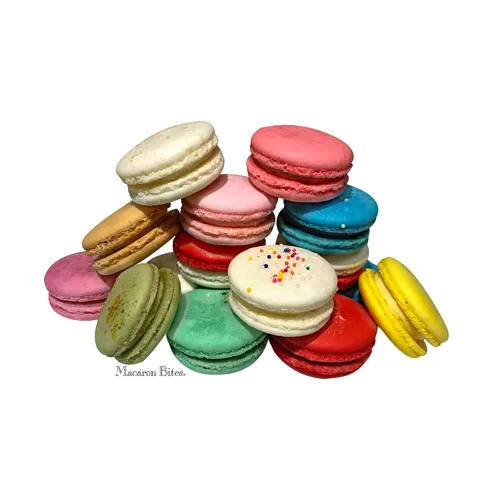 Miniatura 8 de Macaron Bites® - Macarons franceses azules y blancos, caja de regalo de galletas gourmet