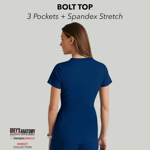 Miniatura 2 de BARCO Grey's Anatomy Spandex Stretch Direct - Camiseta médica con cuello en V para mujer