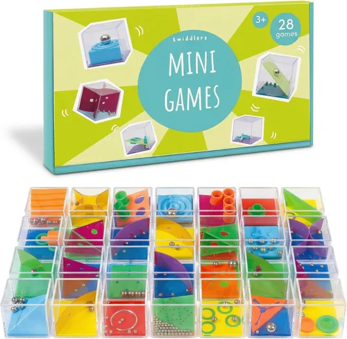 THE TWIDDLERS Paquete de 28 cubos de rompecabezas para el cerebro, recuerdos de fiesta para niños, varios niveles de dificultad, rellenos de bolsas