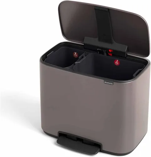 Miniatura 24 de Brabantia Bo Bote de Basura con Pedal Step-On - Cubo Interior de 16 Galones (Gris Concreto Mineral) Bote de Basura para Desechos/Reciclaje, Mineral