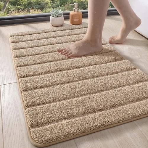 DEXI Tapetes de baño de microfibra absorbente de 17 x 30 pulgadas, secado rápido, lavables con respaldo antideslizante para suelo de ducha,