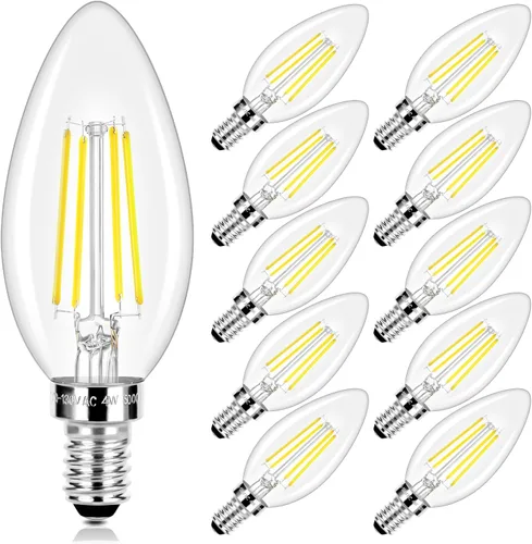 Miniatura 8 de Brightever Bombillas LED E12 para candelabro, equivalentes a 60 W, 2700 K, blanco suave, 620 lúmenes, bombilla LED de 6 W para lámpara de araña, 60w
