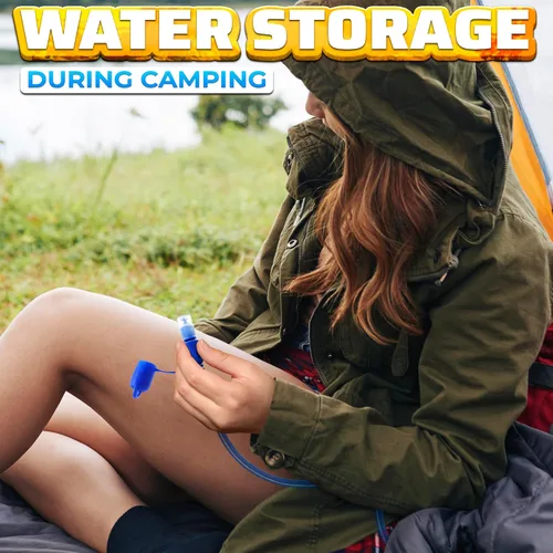 Miniatura 7 de Bolsa de agua para mochila de senderismo, bolsa de hidratación de material TPU de 1L/1.5L con marca legible, tapa de apertura grande, tapa