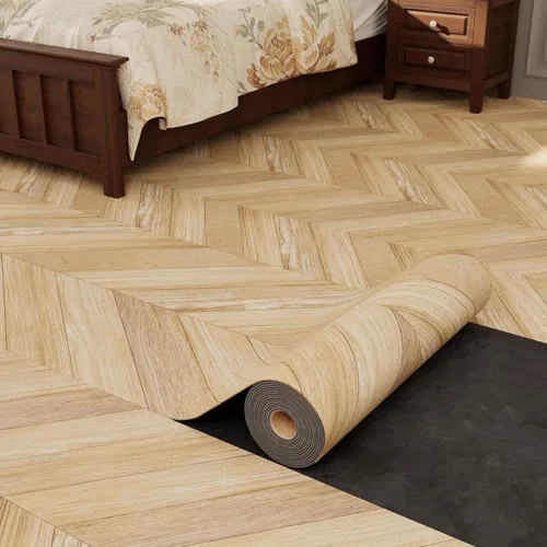 Miniatura 12 de Oxdigi Rollo de Suelo de Vinilo Despegar y Pegar 23"x 118"/19 Pies Cuadrados, Baldosas de Suelo de Vinilo Autoadhesivo Engrosado Estilo Tablones