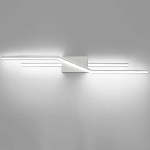 Miniatura 18 de SOLFART Luces de baño con acabado mate en negro, regulables, LED, para tocador, sobre espejo, 24 pulgadas, modernas, luces de pared