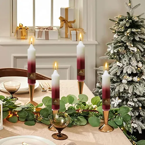 Miniatura 55 de Velas en espiral de Navidad, velas cónicas doradas, 10 pulgadas, sin perfume, para regalo de invierno, vacaciones, Navidad, decoración del hogar
