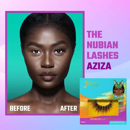 Miniatura 3 de Juvia's Place Nubian Lashes Aziza - Extensión de pestañas para uso diurno o nocturno, pestañas de visón veganas, pestañas esponjosas sin crueldad