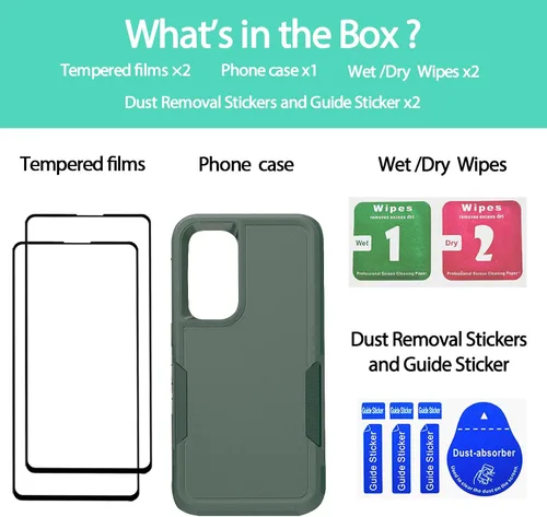 Miniatura 250 de Jeylly Compatible con Samsung Galaxy A22 5G Funda, Funda Samsung A22 5G con 2pcs protectores de pantalla de vidrio templado