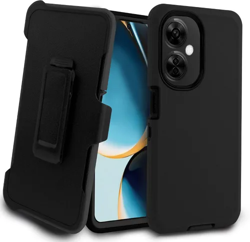 Jackpotwireless - Funda para OnePlus Nord N30 5G, de cuerpo completo, resistente, de doble capa, a prueba de golpes, con soporte y protector de Negro