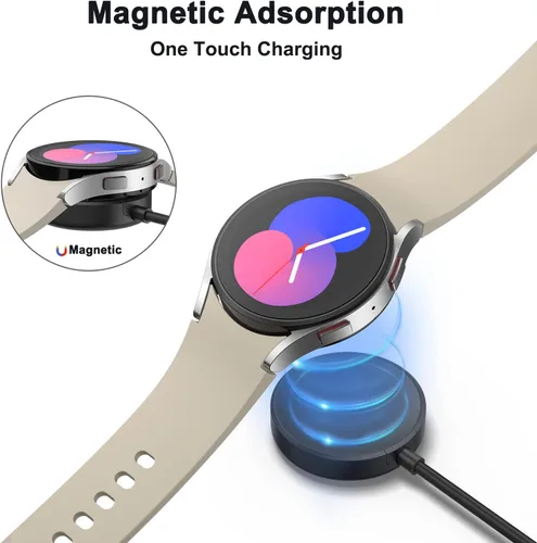 Miniatura 4 de Vancle Cargador de pared rápido para Samsung Galaxy Watch 8/8 Classic/7/6/5/4/3/Active 2/Active, 3.3 pies magnético USB carga cable Dock soporte