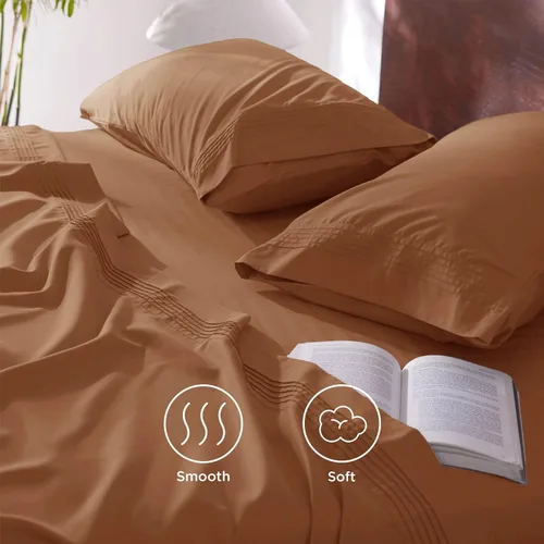Miniatura 6 de Bedsure Juego de Sábanas King de Bolsillo Profundo - Se Adapta a Colchones de Hasta 21 Pulgadas de Grosor - 4 Piezas Sábanas de Cama GentleSoft