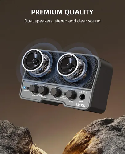 Miniatura 5 de LEKATO Mini amplificador de guitarra eléctrica recargable de 5 W, canales limpios/sobremarchados, amplificador pequeño portátil para práctica