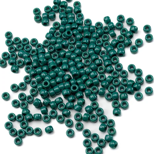 Miniatura 13 de 1000 piezas de cuentas de pony acrílicas de un solo color de 6 x 9 mm a granel para hacer joyas, aretes, trenzado de cabello Azul Oscuro