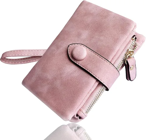 Miniatura 2 de AOXONEL Women's Small Bifold Leather wallet Rfid blocking Ladies Wristlet with Card holder id window Coin Purse