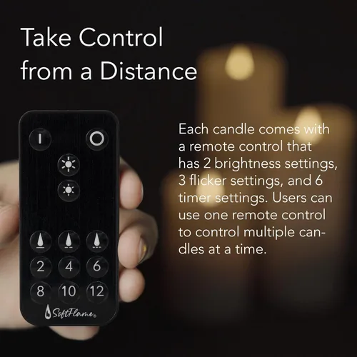 Miniatura 4 de Velas LED sin llama con control remoto, 3 x 7 pulgadas, llama móvil parpadeante 3D, velas que funcionan con pilas en carcasa de cera real para uso
